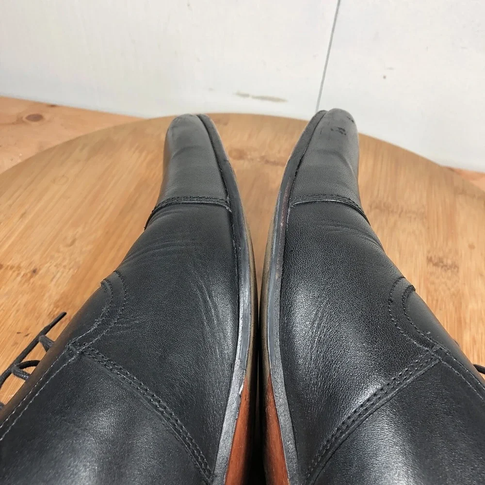 Ted Baker roger Mens size 13 shoes Black Cap Toe Classic Leather Dress Oxfords